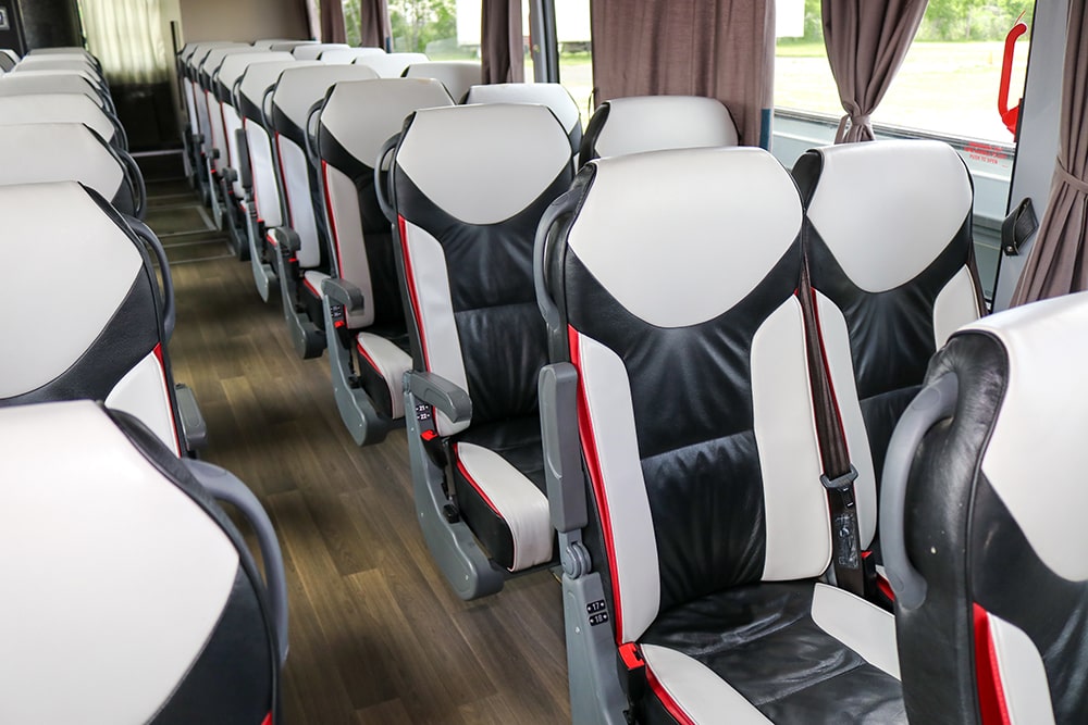 leather seats, and baggage compartment [no restroom]. Third largest vehicle.
